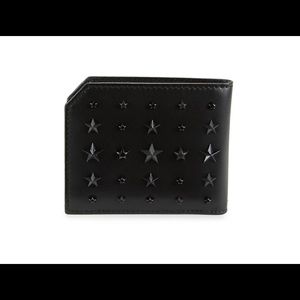 Jimmy Choo leather Embellished-Star Bi-Fold Wallet Brand New